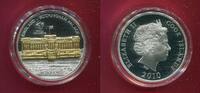 Cook-Inseln 10 Dollars Silbermünze Buckingham Palace Skulpturmünze (1 oz, m. 24-Karat-Teilvergoldung) -