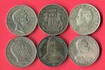 6 x 3 Mark Silbermünzen 1909 - 1913 Bayern, Hamburg, Preußen, Württemberg Kaiserreich Lot 6 Typen Lot, bitte Bild ansehen