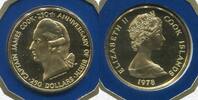 Cook Islands Inseln 250 Dollars Gold 1978 250th Anniversary - Birth of James Cook Elizabeth II. Low 