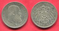 Württemberg 5 Mark Silbermünze Kursmünze, König Wilhelm II -