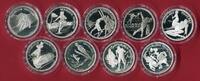 Frankreich 9 x 100 Francs Silbermünzen Olympische Winterspiele 1992 Albertville - Lot aus neun Motiven -
