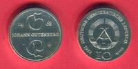 DDR 10 Mark Silbergedenkmünze 500. Todestag Johannes Gutenberg -