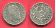 Württemberg 2 Mark Wilhelm II. König von Württemberg -