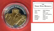 Somalia, Somali Republic 4000 Shillings Silbermünze The Three Wise Monkeys - Drei Weise Affen - very rare! -