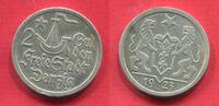 Danzig Freie Stadt Free City 2 Gulden Silber Kogge Wappen -