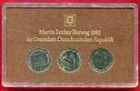 DDR 3 x 5 Mark Themensatz Martin Lutherehrung Mit Wartburg 1983 Braunes Inlay -