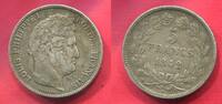5 Francs Silber Kursmünze 1842 BB Frankreich Paris Louis Philippe ss