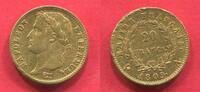 Frankreich 20 Francs Gold 1809 A Napoleon I. Empereur Überdurchschnilltlich f. vz Rand Prägebedingt