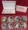 TDC Tristan da Cunha 8 x 1 Pound / Pfund - je 1 Unze Feinsilber 2023 Lucky Panda Artist Collection -