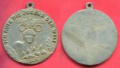 Deutschland Germany 1933 - 1945 Olympics Einseitige tragbare Medaille Metall Ich rufe die jugend der Welt Berlin 1936 Olympische Spiele Signiert RAR -