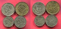 Norwegen Norway Spitzbergen Russland Russia 10, 25, 50 100 Rubel 1993 4 Münzen Bankfrisch