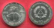 DDR 10 Mark Silbergedenkmünze 1977 375. Geburtstag Otto von Guericke f. Stgl