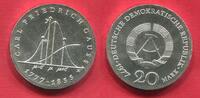DDR Eastern Germany 20 Mark Silbergedenkmünze 200. Geburtstag Carl Friedrich Gauss Die einzige Mattierte Prägung der DDR -