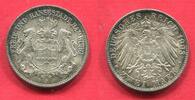Hamburg 2 Mark Silber Stadtwappen, Kursmünze Standard Circulation Coin Erhaltung -