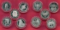 Erste 5 Neuprägung Restrike 2002 NP BRD Bundesrepublik Deutschland, FRG, Germany Sterlingsilber Repliken Polierte Platte in Kapseln