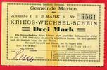 Gemeinde Marten 3 Mark Kriegs Wechselschein -