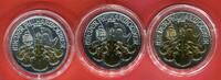 Österreich 3 x 1,50 Euro Silbermünze Wiener Philharmoniker mit Teilvergoldung 2010, 2011 & 2012 -
