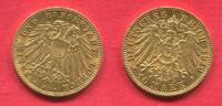 Freie und Hansestadt Lubeck Lübeck 10 Mark Gold 1910-A Kursmünze Stadtwappen vz winz. rdf. rev.