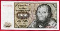 BRD, Deutsche Bundesbank 1000 DM Deutsche Mark Banknote Geldschein 1980 Dom zu Limburg an der Lahn W