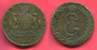 Russland Sibirien Russia Siberia 10 Kopeken Kopecks Copper Kupfer 1775 KM Zobel Sable Katharina Cath