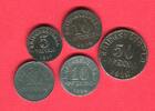 Deutschland Braunschweig 5 Münzen 5, 2 x 10, 1 x 50 Pfennig Kriegsnotgeld Lot Braunschweig -