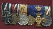 Germany, WWI Third Reich Deutschland Ordensspange 6 Auszeichnungen 1933-1945 Polizei Dienstauszeichn