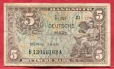 Deutschland Western Germany 5 Deutsche Mark Banknote Geldschein Sogenanntes Kopfgeld der Währungsref