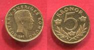 Schweden, Sweden 5 Kroner Gold 1920 Gustav V. Bankfrisch f. Stgl mit Philswiss Zertifikat