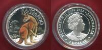 Australien Australia 1 Dollar Silber 1 OZ Unze 32,6 mm 2023 Elizabeth II 6th Portrait; Kangaroo Käng