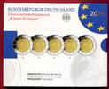 Deutschland, BRD 5 x 2 Euro Gedenkmünzen 30 Jahre EU-Flagge -