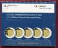 Deutschland, BRD 5 x 2 Euro Gedenkmünzen 175. Jubiläum Paulskirchenverfassung -