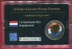 Niederlande 2 Euro Farbprägung vergoldet 2 Euro Golden Stars-Edition - Doppelportrait -