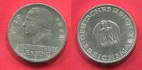 Weimarer Republik Deutsches Reich 3 Mark Silber Gedenkmünze Lessing 1729 - 1929 -