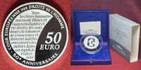 Frankreich France 50 Euro Silber 5 Ounces Unzen Fine Fein Semeuse: 50th anniversary of the European Court of Human Rights (1959-2009) -
