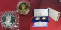 Republic of China Taiwan 1000 NT $ New Dollars 1/2 Unze Gold 50 $ Silber 10th anniversary of Chiang Ching-Kuo's death Set Satz -