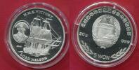 Korea, Nordkorea 5 Won Silber Lord Nelson H.M.S. vVctory Segelschiff Geschichte der Seefahrt -
