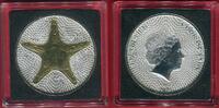Cook-Inseln 1 Dollar Silbermünze mit 24k Goldauflage Seestern -