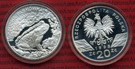 Polen, Poland Polska Animal Series 20 Zloty Silbermünze Tierserie ! Polen 20 Zloty 2008 Kreuzkröte, Frog, Tierserie Silber, PP