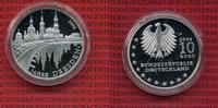 Bundesrepublik Deutschland, Germany FRG 10 Euro Silbermünze Commemorative Coin 800 Jahre Dresden Spiegelglanz mit Kapsel