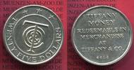 USA Tiffany & Co 25 Dollar Token USA 25 Dollars Tiffany Money Token Ag USA Tiffany & Co 25 Dollar Token, Silber 925, Nummeriert, Sehr Selten ! Bild