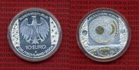 BRD Bundesrepublik Deutschland, FRG, Germany 10 Euro Silber 2008 A Himmelsscheibe von Nebra mit Goldapplikation Nebrascheibe Bankfr. mit Goldappl...