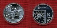 Ukraine 10 Hryvnias Silber Ukraine 10 Hriwen 2004 Fußball WM Deutschland 2006, Soccer Worldcup Germany
