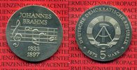 DDR 5 Mark DDR Gedenkmünze Cu/Ni Neusilber DDR 5 Mark 1972 Neusilber Johannes Brahms