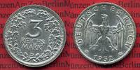 Weimarer Republik Deutsches Reich 3 Mark Kursmünze Silber Weimarer Republik 3 Mark Kursmünze 1932 D Silber