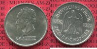 Weimarer Republik Deutsches Reich 3 Mark Silber Gedenkmünze Weimarer Republik 3 Mark 100. Todestag von Goethe 1932 A Silber J. 350