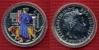 England Großbritannien UK 2 Pfund, Pounds Britannia England 2 Pounds Britannia 2001 Farbmünze prfr. 1 Unze Silber in Kapsel