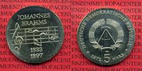 DDR 5 Mark DDR Gedenkmünze Cu/Ni Neusilber DDR 5 Mark 1972 Neusilber Johannes Brahms