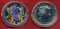 England Großbritannien UK 2 Pfund, Pounds Britannia England 2 Pounds Britannia 2001 Farbmünze prfr. 1 Unze Silber in Kapsel