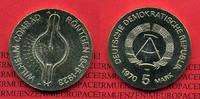 DDR 5 Mark DDR DDR 5 Mark 1970 Neusilber Wilhelm Conrad Röntgen, prfr, Cu/Ni