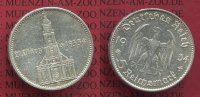 III. Reich 5 Reichsmark Gedenkmünze III. Reich 5 Reichsmark 1934 F, Garnisonkirche Potsdam 21. März 1933 Datum